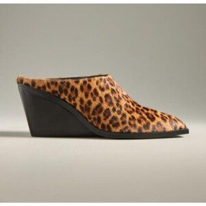 By Anthropologie Western Mule Heels Cow skin Animal Print  39
